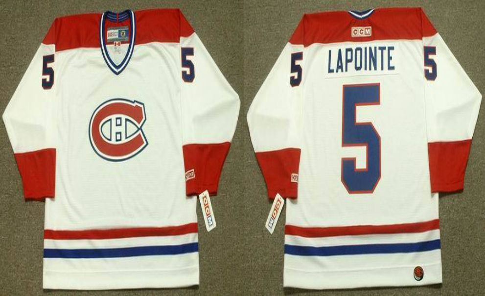 2019 Men Montreal Canadiens #5 Lapointe White CCM NHL jerseys->montreal canadiens->NHL Jersey